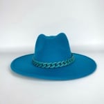 Дамска шапка "Федора" - светло синя