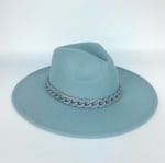 Дамска шапка "Федора" - светло синя