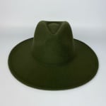 Дамска шапка "Федора" - тъмно зелена