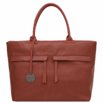 Голяма дамска чанта - червено-оранжева