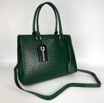 Модерна дамска чанта - David Jones - тъмно зелена