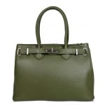 Луксозна чанта от естествена кожа Vivian - светло зелена 