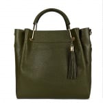 Дамска  чанта от естествена кожа Chloe - зелена