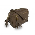 Чанта за през рамо от естествена кожа - Flavia - бордо 