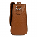 Чанта за през рамо от естествена кожа Milana - светло кафява 