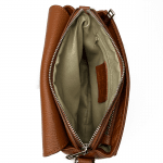 Чанта за през рамо от естествена кожа Milana - светло кафява 