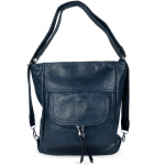 2 в 1 - Голяма чанта и раница - тъмно синя