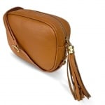 Чанта за през рамо от естествена кожа Bria - бордо 