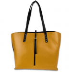 Елегантна чанта от естествена кожа Elinora - бежова