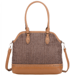 Дамска чанта с елементи от плетена слама