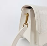 David Jones  - Луксозна дамска чанта за през рамо - бяла