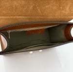 Луксозна чанта от естествена кожа с фишу - керемидено кафява