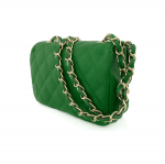 Капитонирана чанта за през рамо от естествена кожа Mila - керемидено кафява 