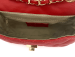 Капитонирана чанта за през рамо от естествена кожа Mila - лилава