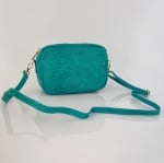 Чанта за през рамо от естествена кожа с крокодилски принт Bella - оранжева 