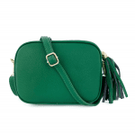 Чанта за през рамо от естествена кожа Bria - зелена 