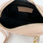 Чанта за през рамо от естествена кожа - розова