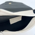 Бутикова чанта за през рамо от естествена кожа - тъмно синя