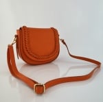 Дамска чанта за през рамо от естествена кожа Naomi - оранжева