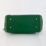 Дамска чанта за през рамо от естествена кожа с 2 дръжки - зелена