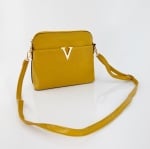 Стилна дамска чанта за през рамо - жълта