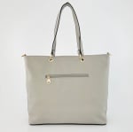 Капитонирана дамска чанта - светло сива