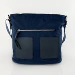 Дамска чанта за през рамо от водоустойчив материал - черна