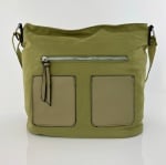 Дамска чанта за през рамо от водоустойчив материал - зелена