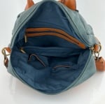 2 в 1 - Раница и чанта с опушен ефект  - синя