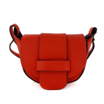 Чанта за през рамо от естествена кожа Leandra - тъмно червена