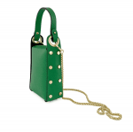 Дамска чантичка с 2 дръжки от естествена кожа Azzurra - зелена