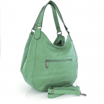 Дамска чанта тип торба с 2 големи отделения - светло зелена 