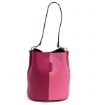 Дамска чанта от естествена кожа с 2 дръжки - фуксия/розово