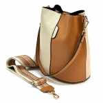 Дамска чанта от естествена кожа с 2 дръжки - тюркоаз