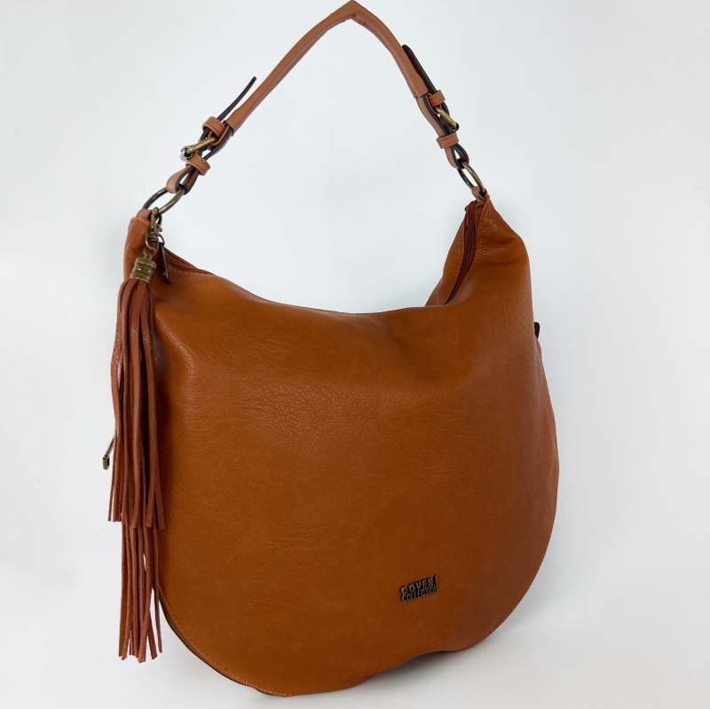 Дамска чанта тип торба - керемидено кафява 