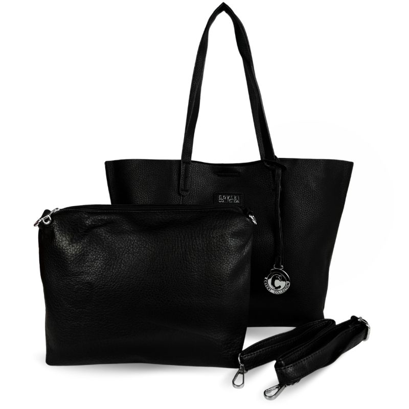 Комплект от 2 чанти - дамска чанта + чанта за през рамо 