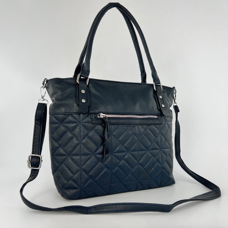 Модерна дамска чанта - тъмно синя 