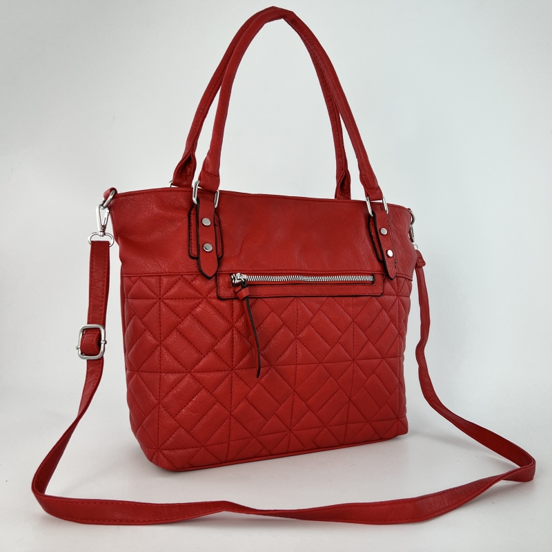 Модерна дамска чанта - червена 
