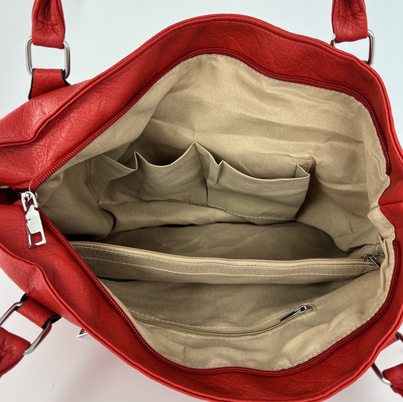 Модерна дамска чанта - червена 
