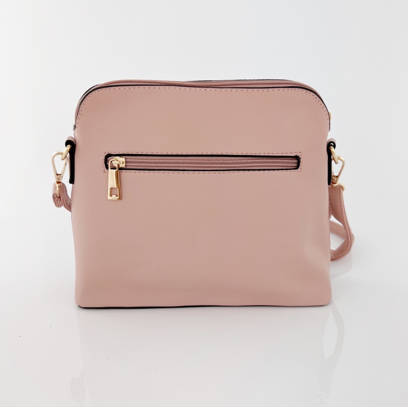 Стилна дамска чанта за през рамо - розова 