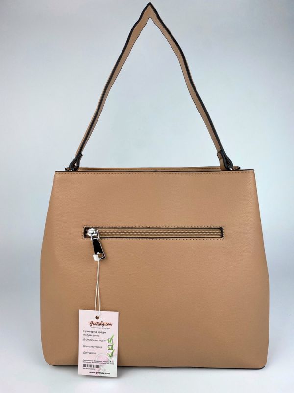 Луксозна дамска чанта Savana -  светло кафява