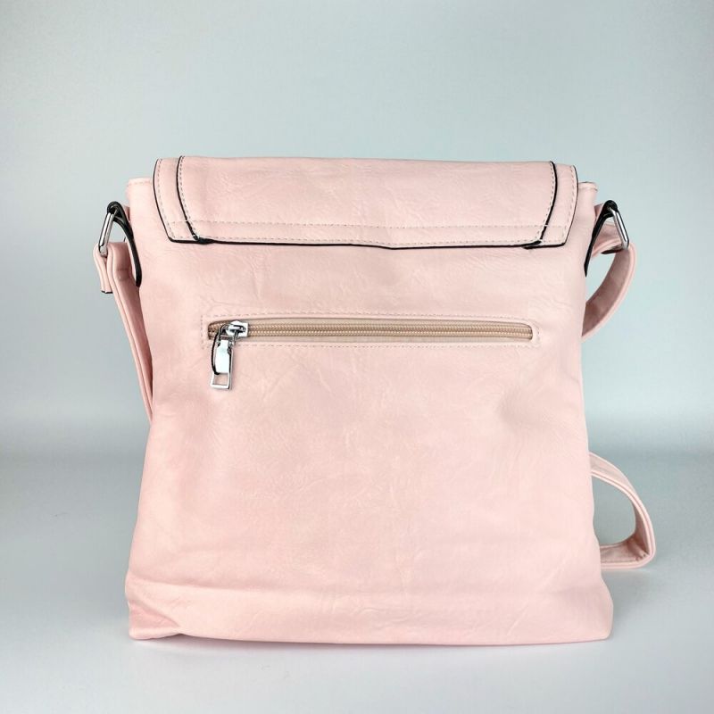Дамска чанта за през рамо - розова