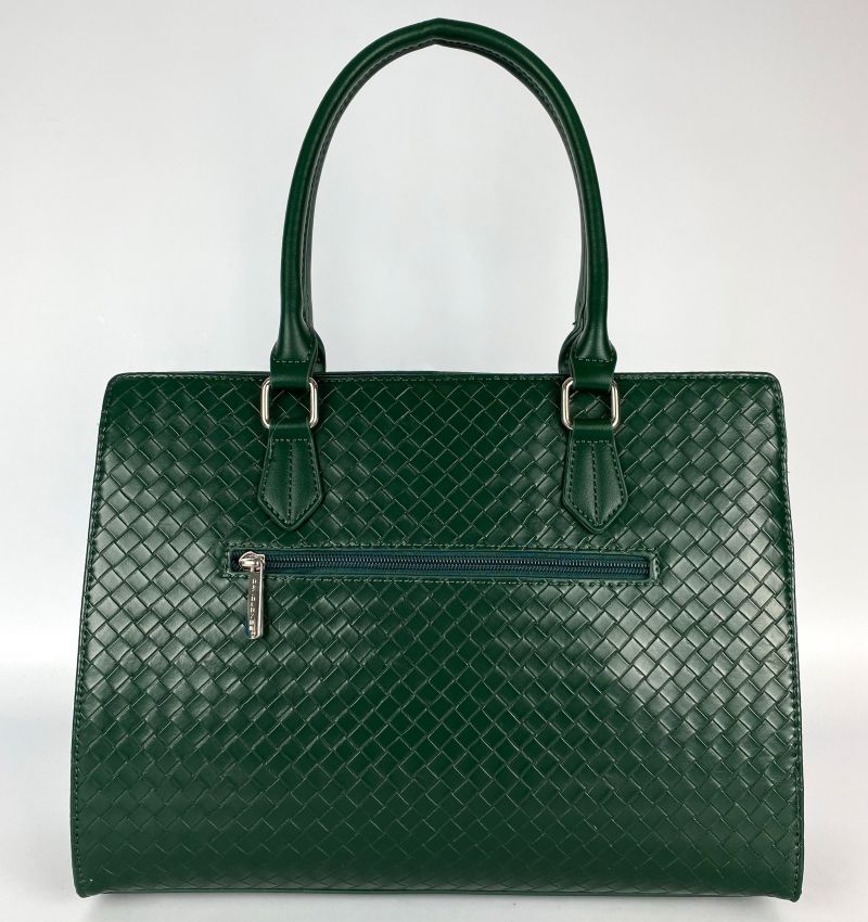 Модерна дамска чанта - David Jones - тъмно зелена 