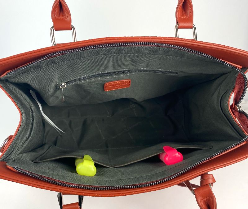 Модерна дамска чанта - David Jones - червено-оранжева