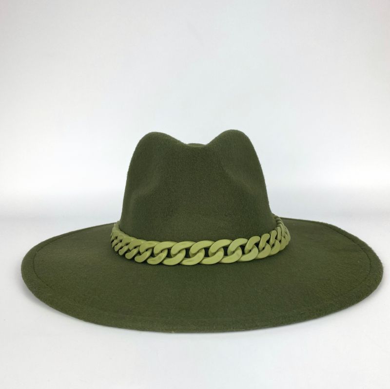 Дамска шапка "Федора" - зелена