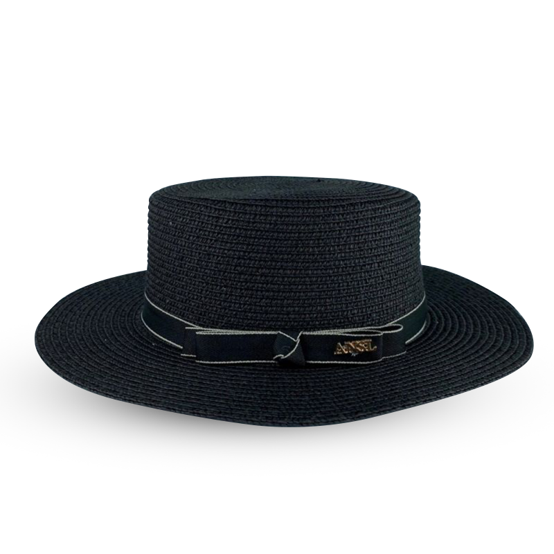 Дамска сламена шапка - Аnsol - черна