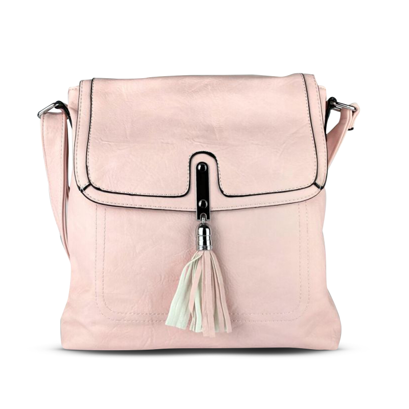 Дамска чанта за през рамо - розова