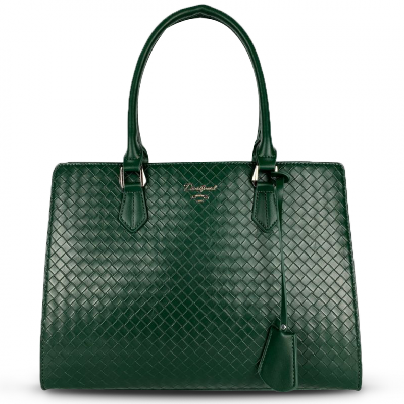Модерна дамска чанта - David Jones - тъмно зелена 